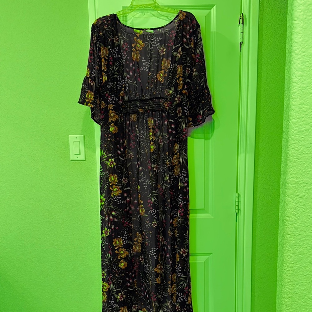 Floral Black Maxi Dress